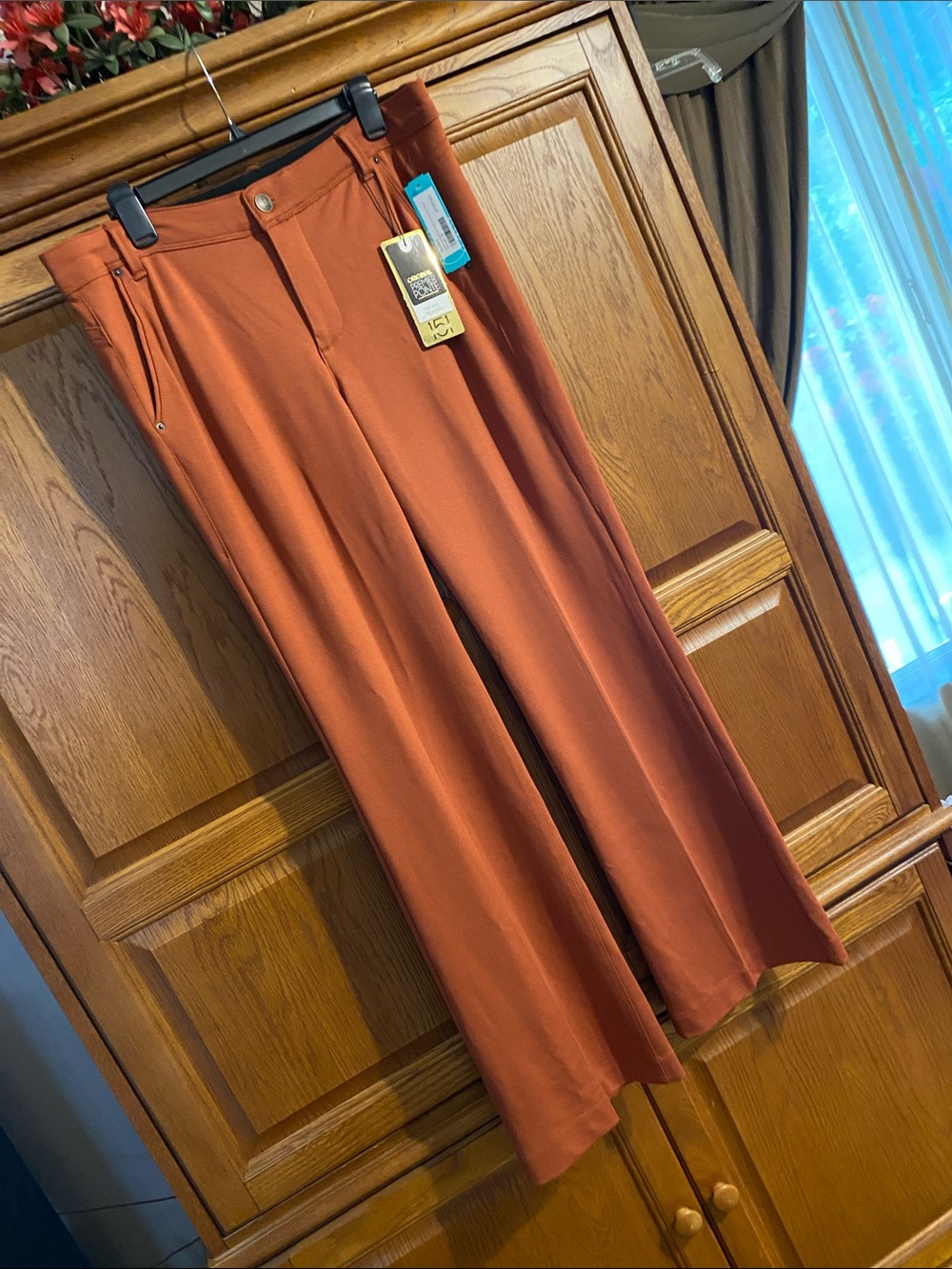 one 5 one Premier Ponte Wide Leg Pants in Rust